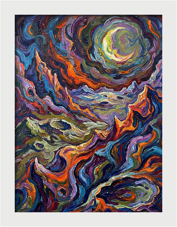 Moonlit Expressionist Landscape