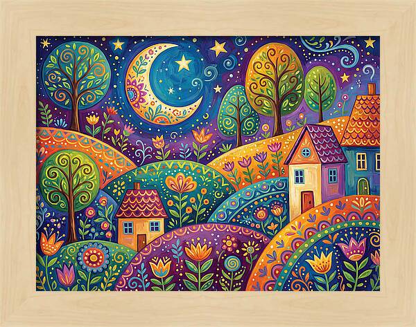 Moonlit Folk Landscape