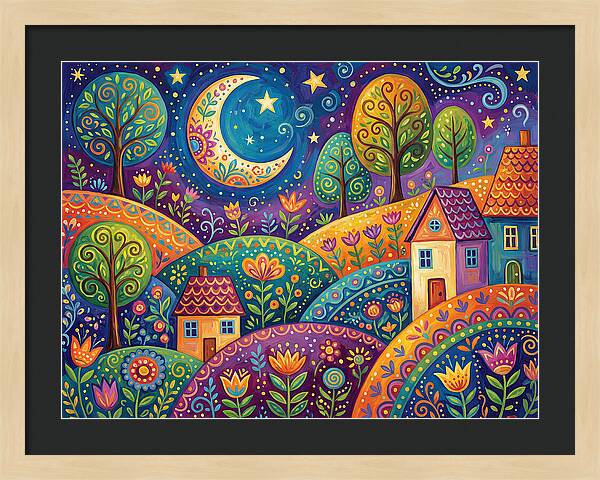 Moonlit Folk Landscape