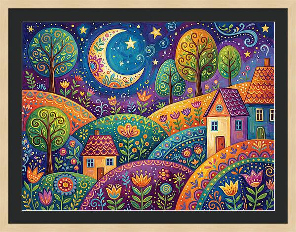 Moonlit Folk Landscape