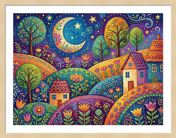 Moonlit Folk Landscape