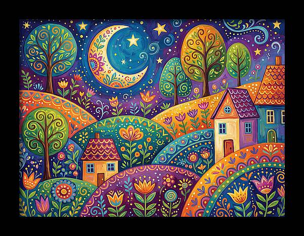 Moonlit Folk Landscape