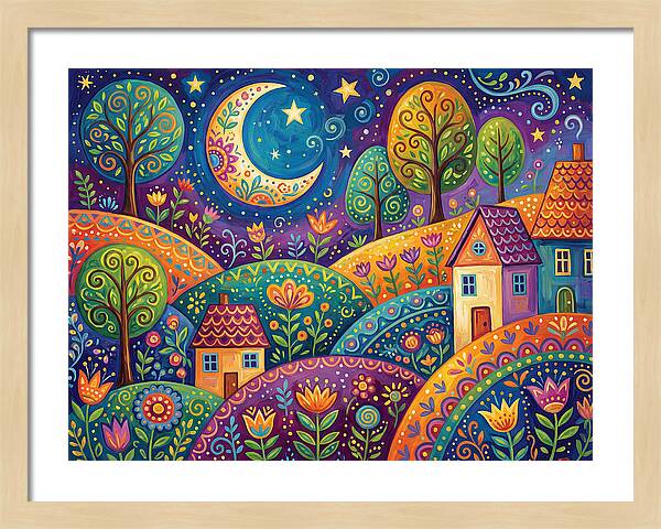 Moonlit Folk Landscape