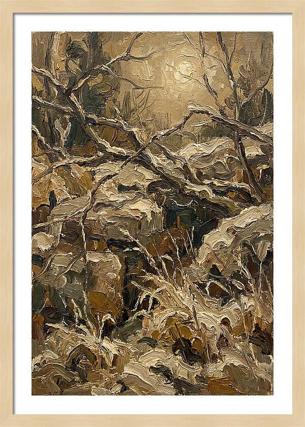 Moonlit Frost Over Nature