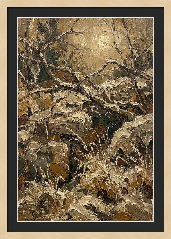 Moonlit Frost Over Nature