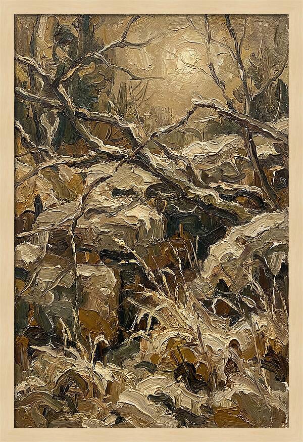 Moonlit Frost Over Nature