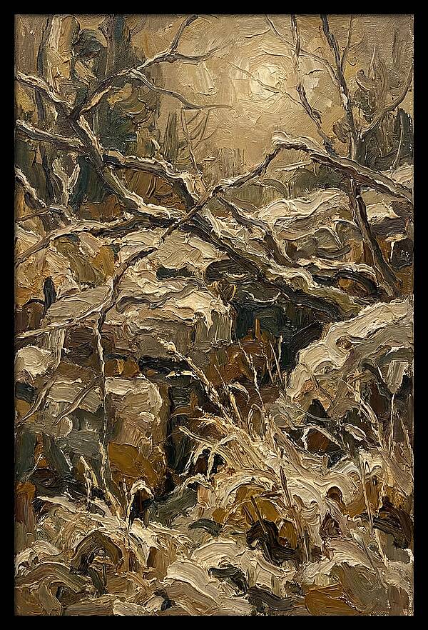 Moonlit Frost Over Nature