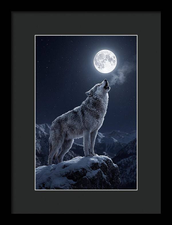 Moonlit Howl Of The Gray Wolf
