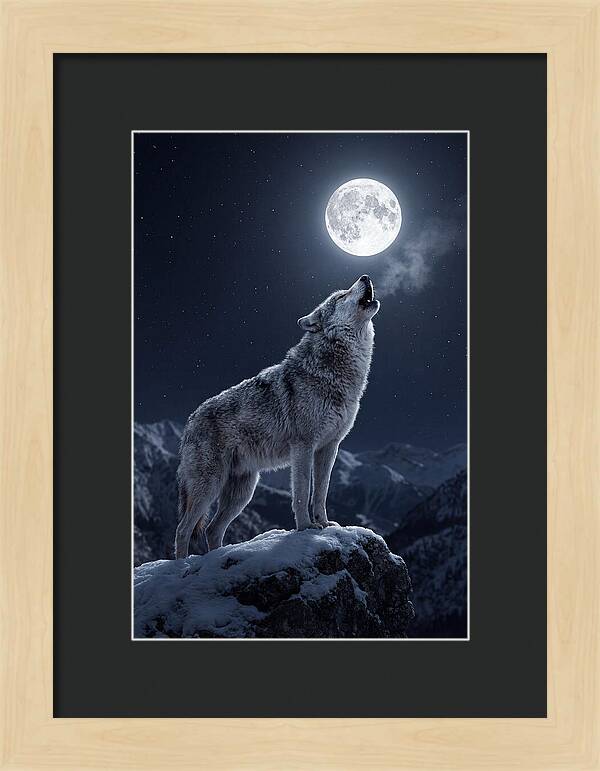 Moonlit Howl Of The Gray Wolf