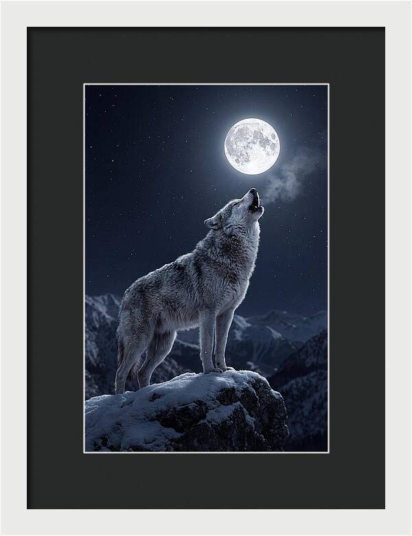 Moonlit Howl Of The Gray Wolf