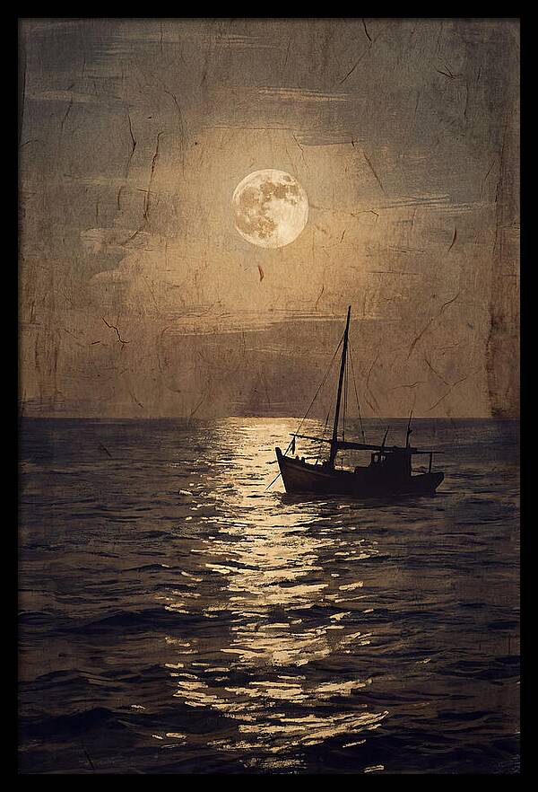 Moonlit Journey Across Water
