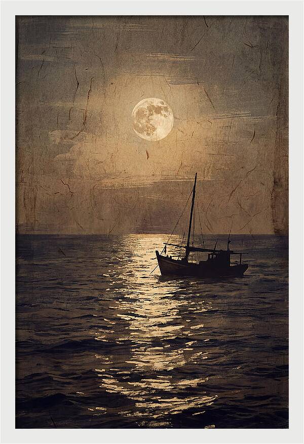 Moonlit Journey Across Water