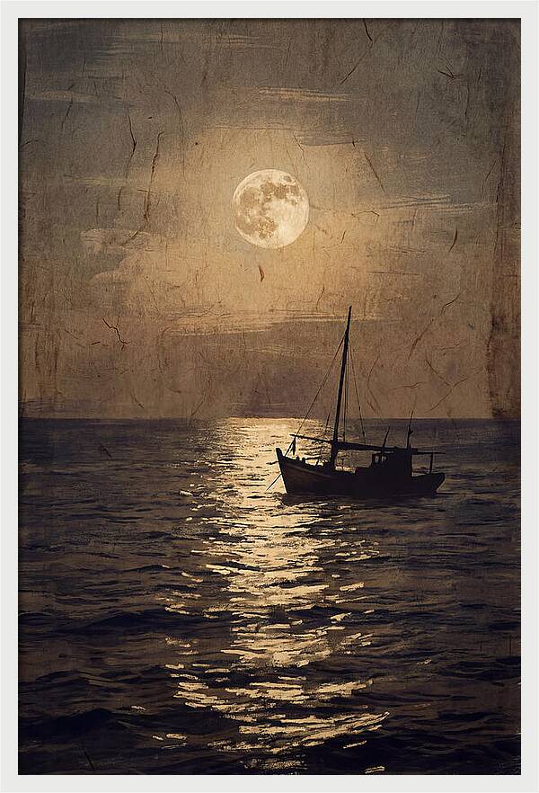 Moonlit Journey Across Water