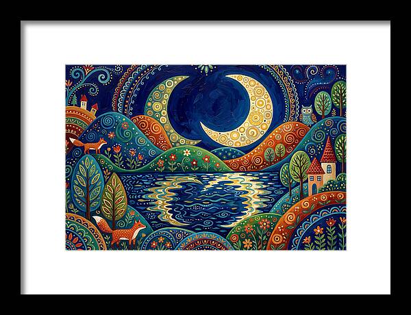 Moonlit Reflection Over Hills