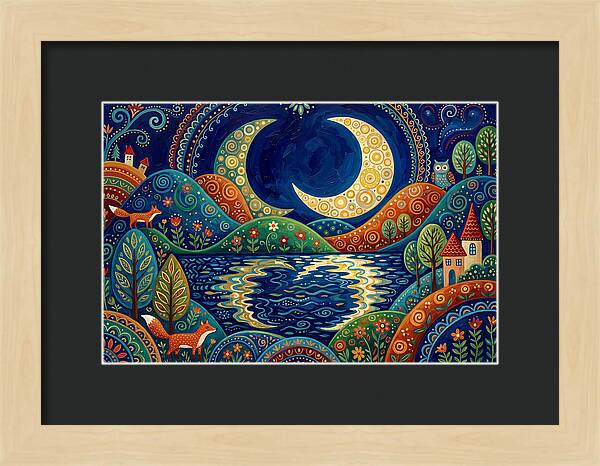 Moonlit Reflection Over Hills