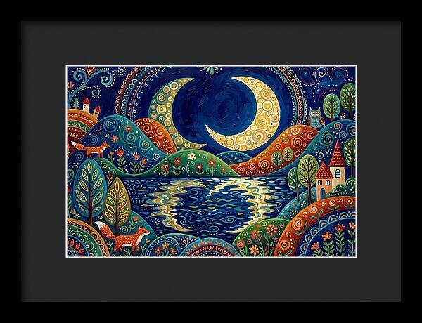 Moonlit Reflection Over Hills