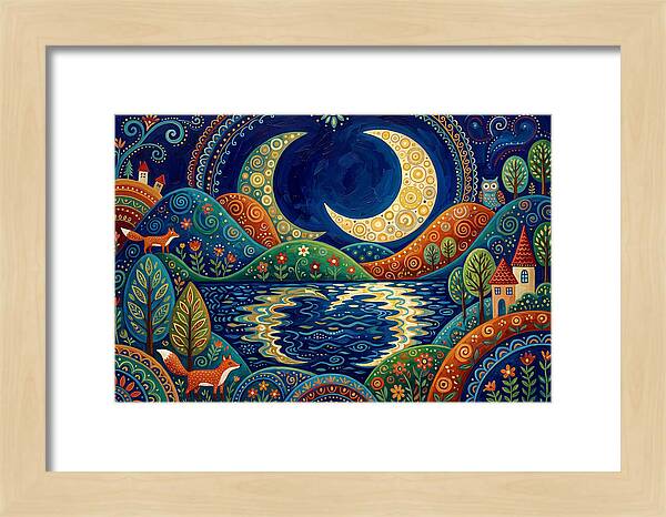 Moonlit Reflection Over Hills