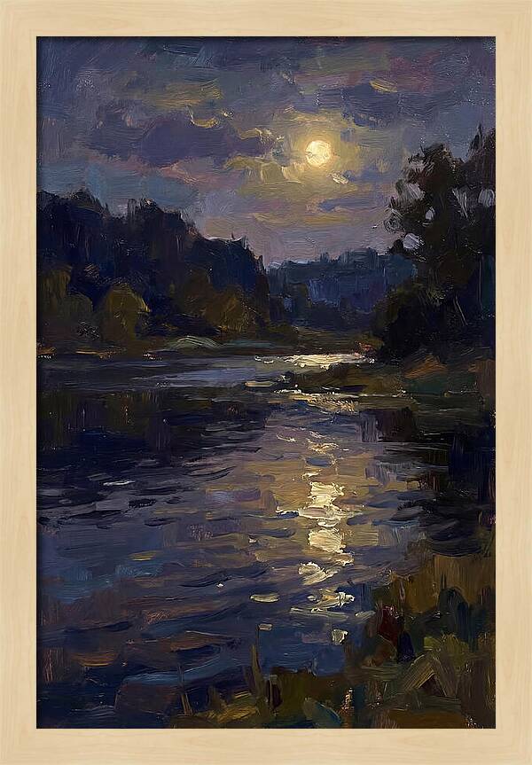 Moonlit Reflection Over Water