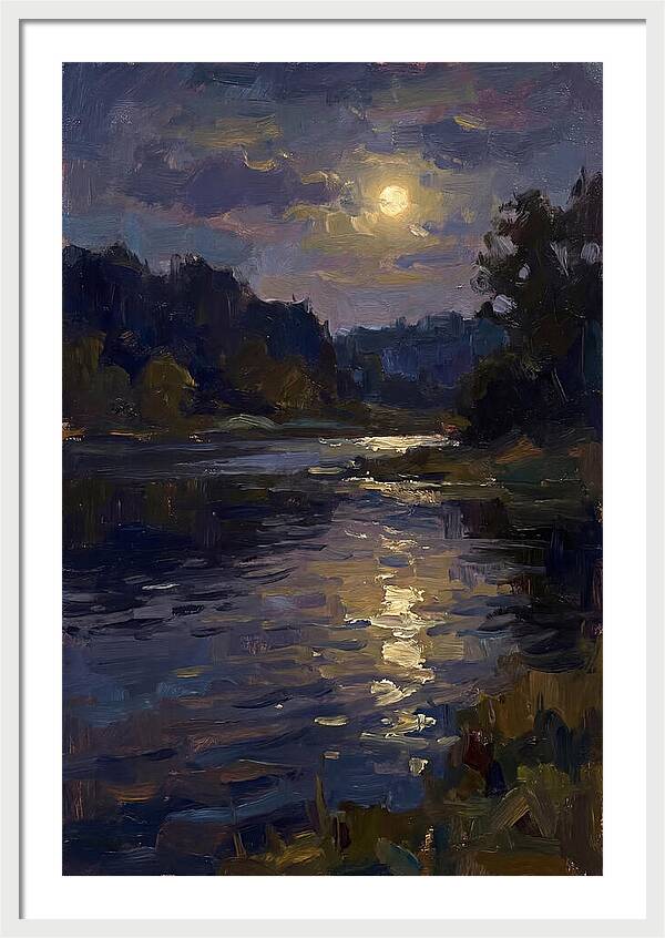 Moonlit Reflection Over Water