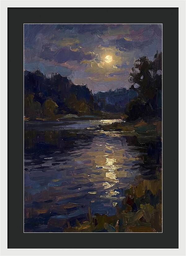 Moonlit Reflection Over Water