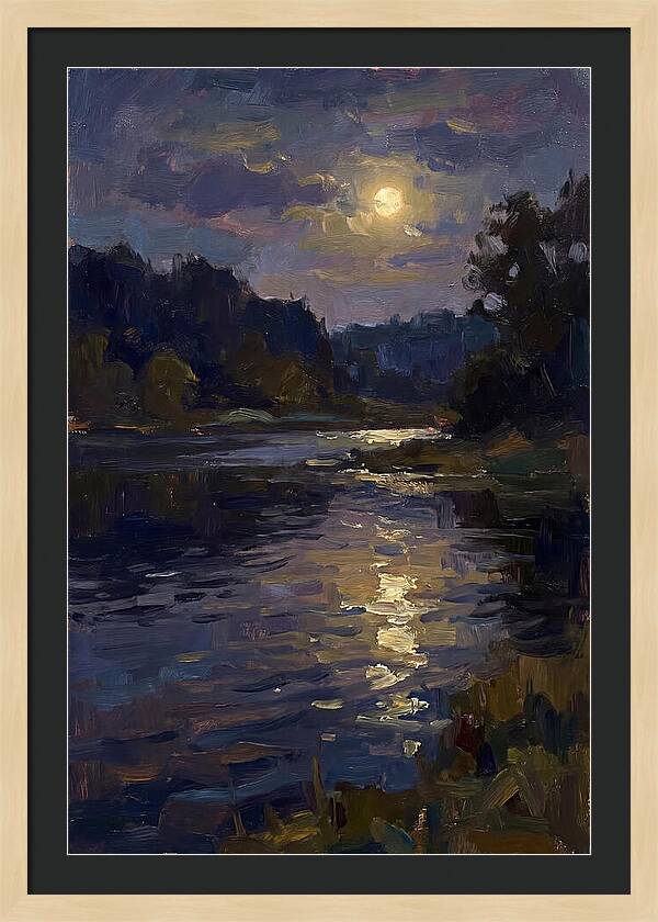 Moonlit Reflection Over Water