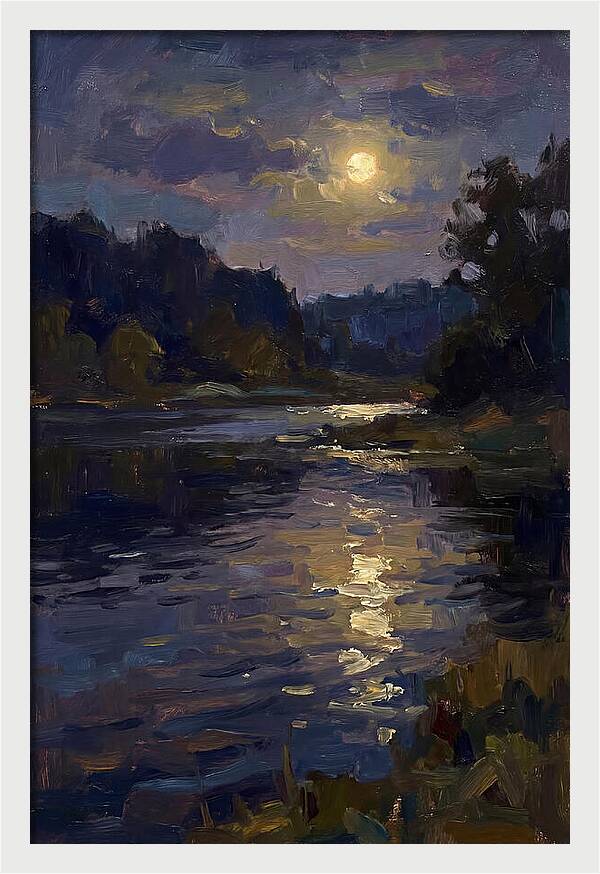 Moonlit Reflection Over Water