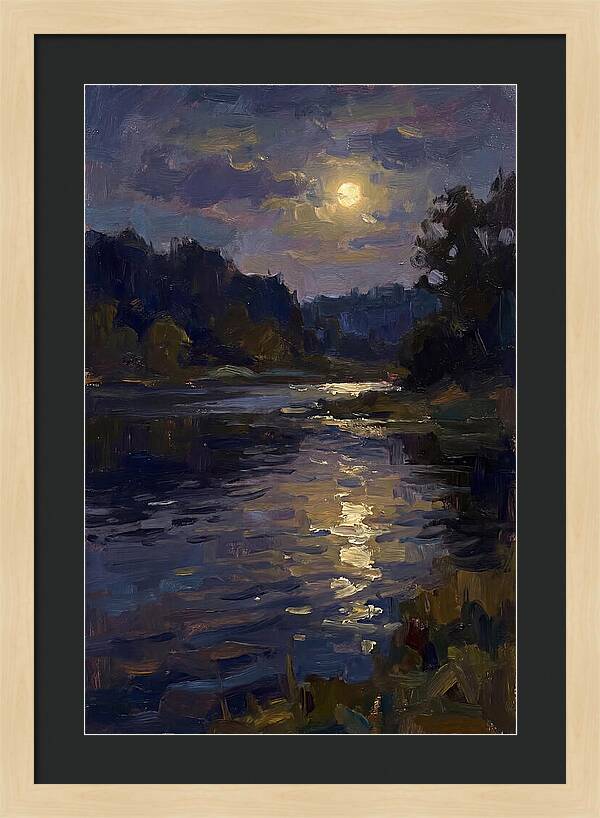 Moonlit Reflection Over Water