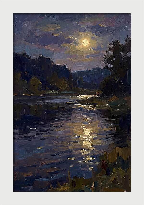 Moonlit Reflection Over Water