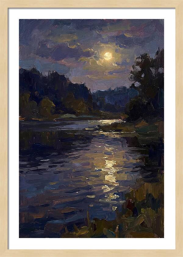 Moonlit Reflection Over Water