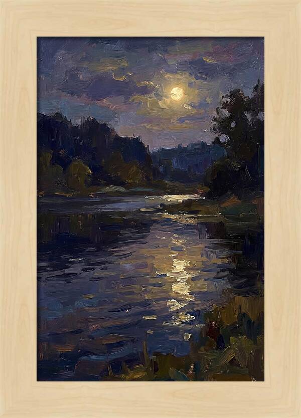 Moonlit Reflection Over Water