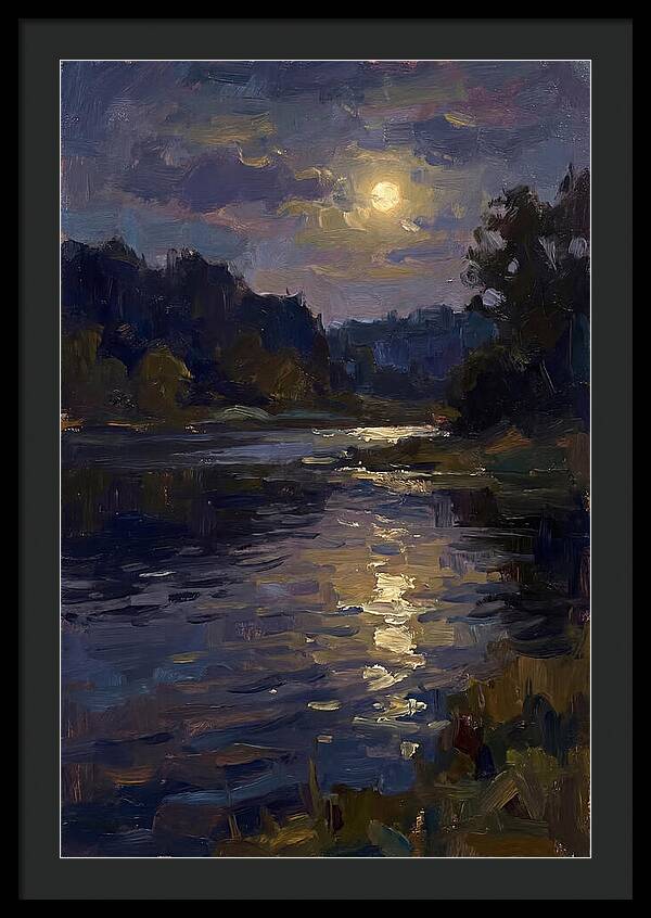 Moonlit Reflection Over Water