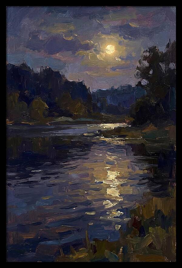 Moonlit Reflection Over Water
