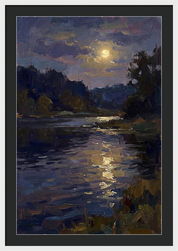 Moonlit Reflection Over Water