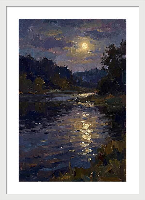 Moonlit Reflection Over Water