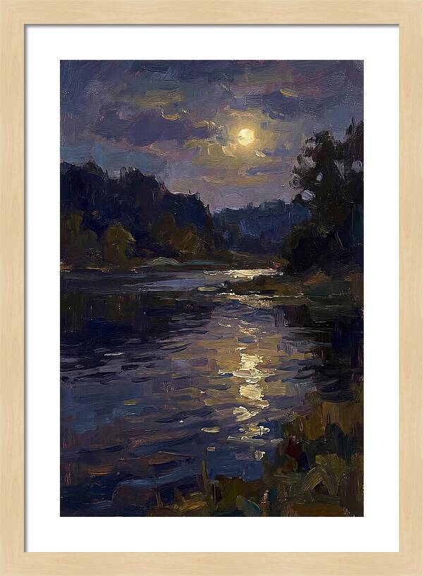 Moonlit Reflection Over Water