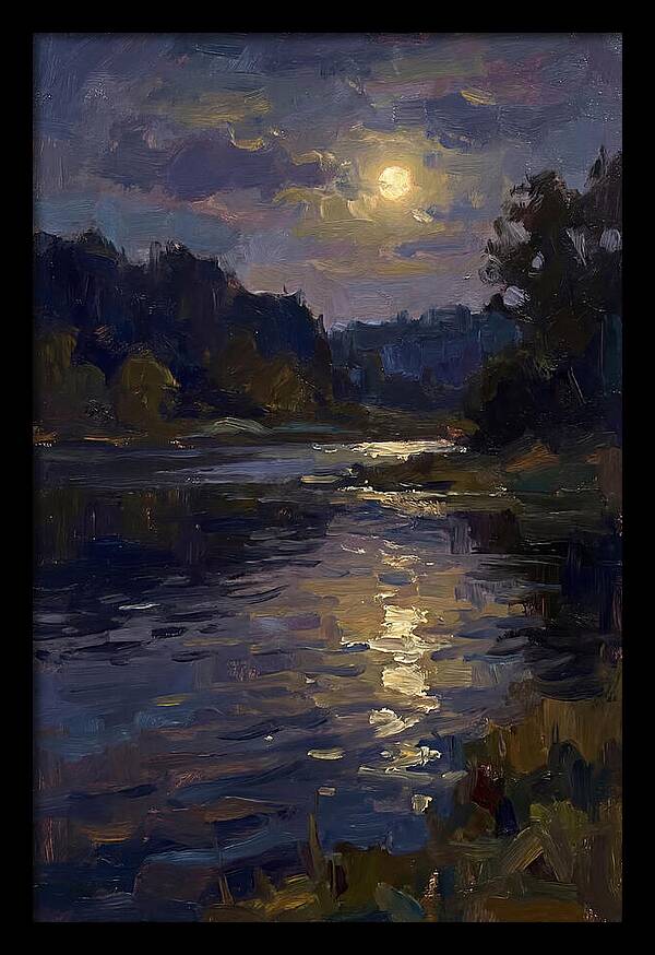 Moonlit Reflection Over Water