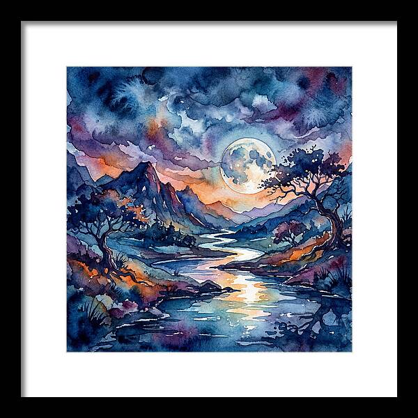 Moonlit River Reflection