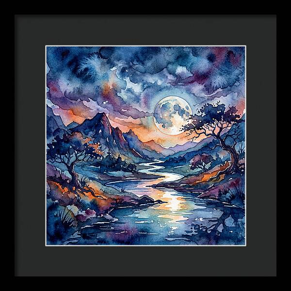 Moonlit River Reflection