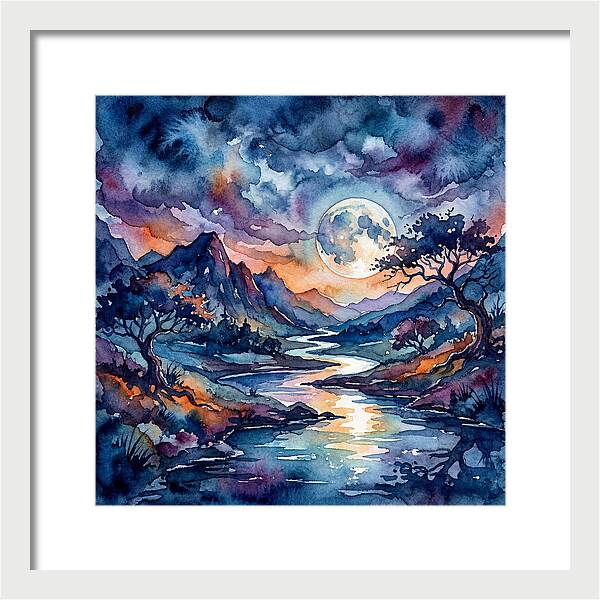 Moonlit River Reflection