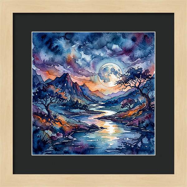 Moonlit River Reflection