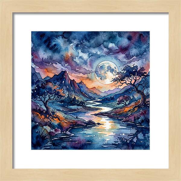 Moonlit River Reflection