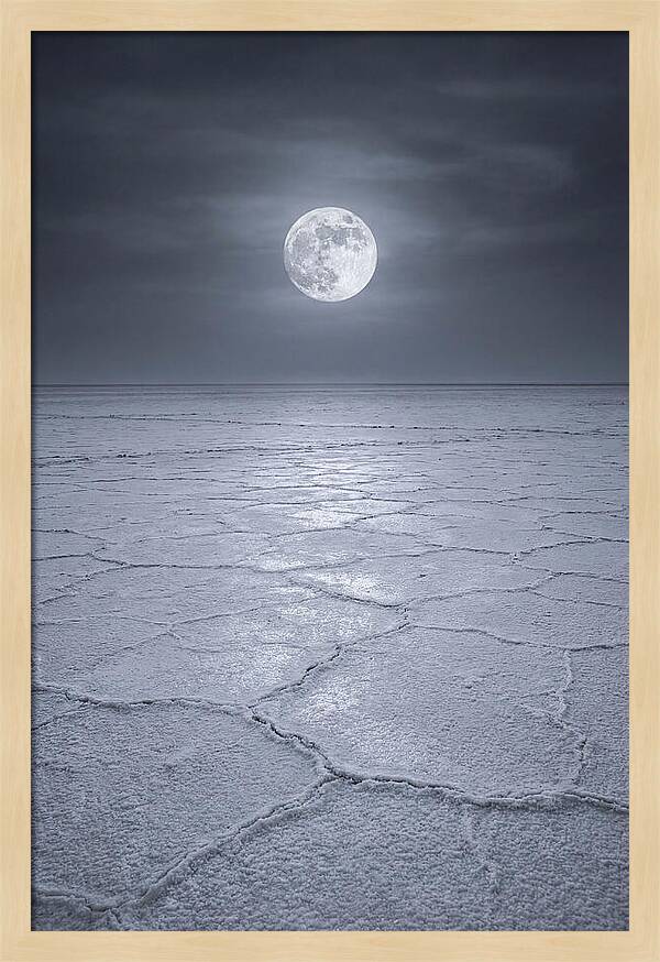 Moonlit Serenity Over Salt Flats