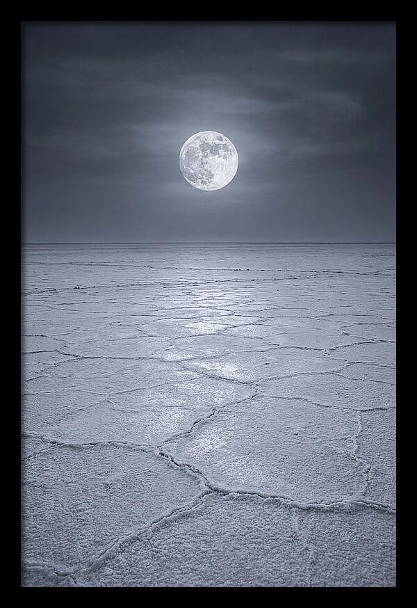 Moonlit Serenity Over Salt Flats