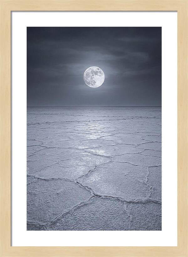 Moonlit Serenity Over Salt Flats