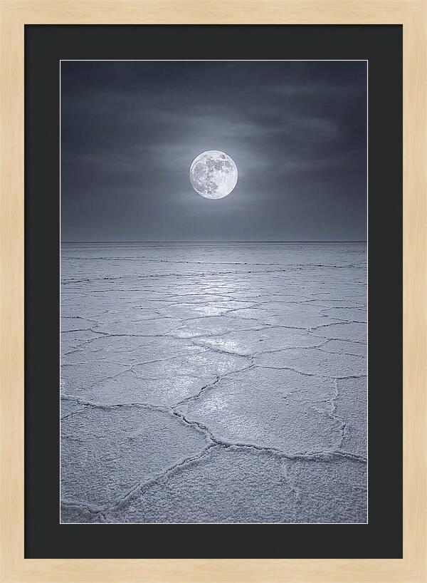 Moonlit Serenity Over Salt Flats