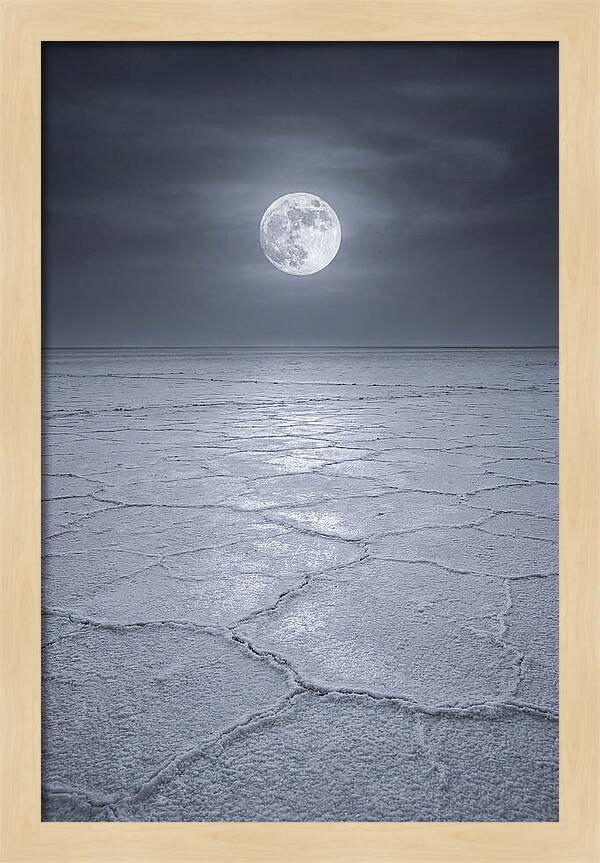 Moonlit Serenity Over Salt Flats