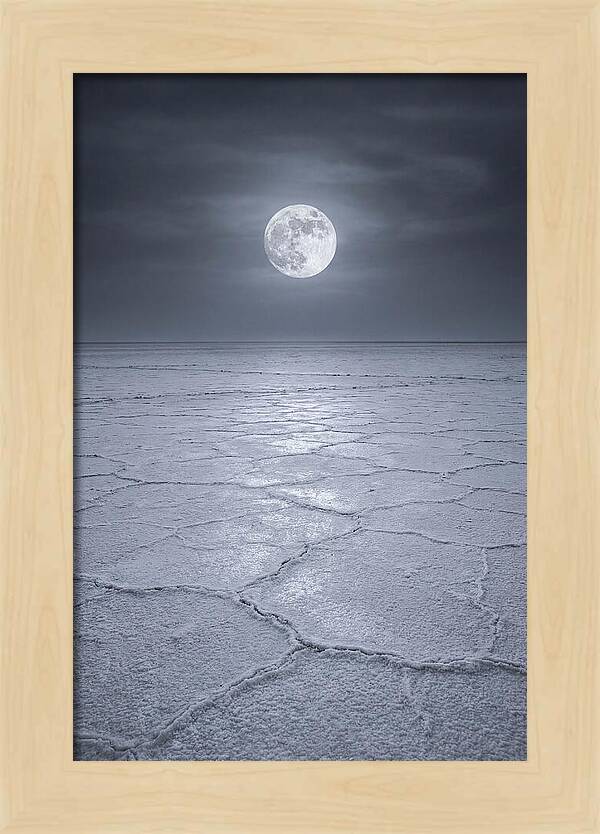 Moonlit Serenity Over Salt Flats