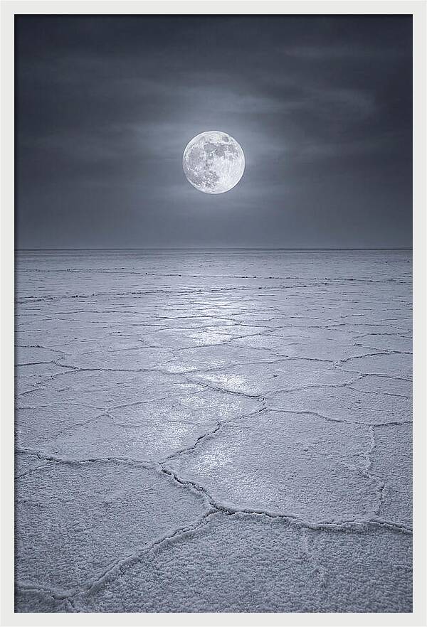 Moonlit Serenity Over Salt Flats
