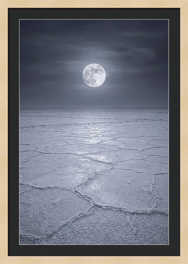 Moonlit Serenity Over Salt Flats
