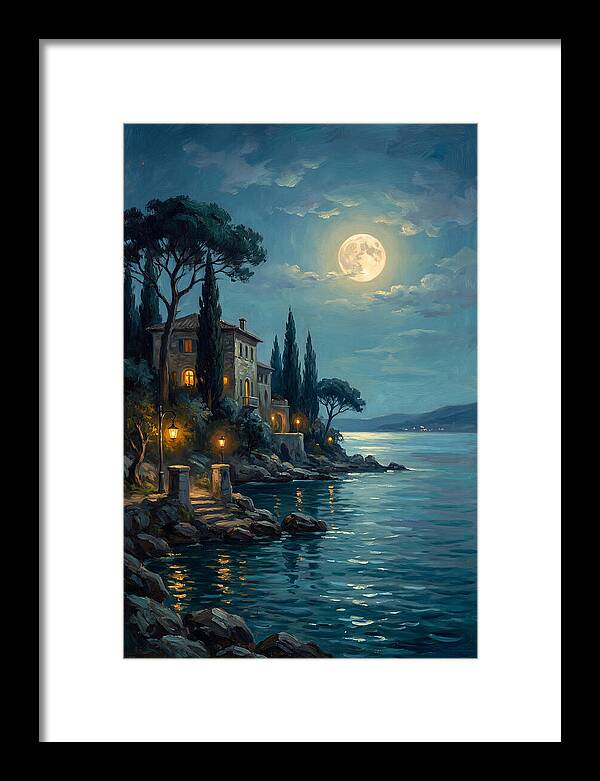 Moonlit Serenity Over The Lake